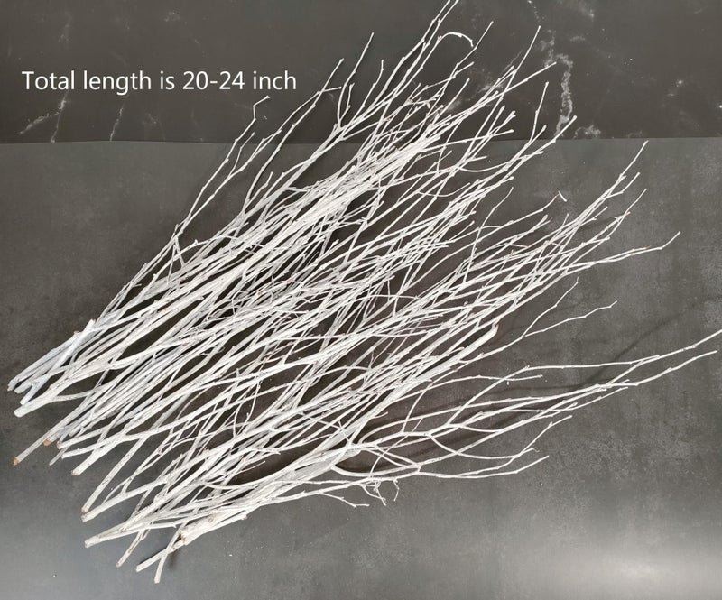DongArts Decorative Birch Branches Decoration, 23 Inch Birch Stems for Wedding Decor,Dried Twigs for Christmas Decor (White) - Image 3